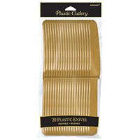 Amscan 4548.19 Plastic Premium Knives, 20 pieces, Gold