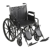 20" Wheelchair, Steel Frame, Black, Detachable Desk Arm, Swing Away Elevating Leg Rest, 350 Lb. Capacity