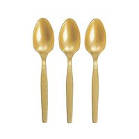 Metallic Gold Plastic Spoons