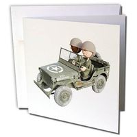 3dRose Two Soldiers in A Military Truck Greeting Card (gc_274681_5)