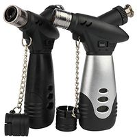 2 Pack Lighter Jet Windproof Flame Torch with Fuel Level Window Fuel Refillable Cigar Lighter
