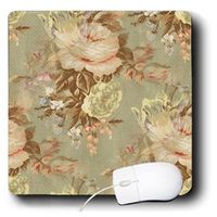 3dRose 8 X 8 X 0.25 Painted Victorian Flowers In Pink N Aqua Mouse Pad (mp_109378_1)