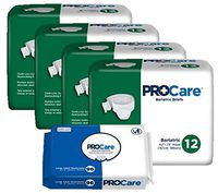 ProCare Incontinence Brief for Men and Woman, Heavy Absorbency, Bariatric, Waist Size 62" - 73", 48 Count - Plus 1 Pack of 96 ProCare Wipes