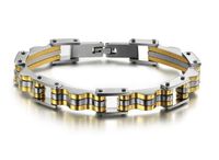 LOVE Beauties Athena Jewelry Titanium Series Men's 10MM Bicycle Chain Design Titanium Magnetic Bracelet in a Nice Gift Box, Anti-Fatigue, Pain Relief