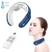 Smart Neck Massager, WINJOY Portable 3D Electric Pulse Massager with Heating Function, 3 Massage Modes & 15 Speeds, Remote Control Neck Massage Equipment, Deep Tissue Massage for Home(Blue)