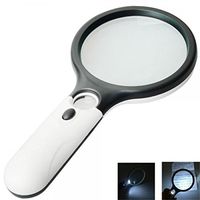 Greenery Handheld Magnifying Glass Double Lens Reading Magnifier Weak Sight Helper Eye Jewellery Loupe with LED Lights