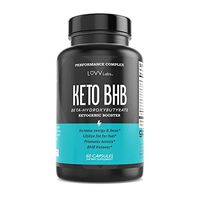 LUVV BHB Salt Keto Pills Exogenous Ketones - Ketosis Support Supplement - Use Fat for Fuel & Manage Cravings on Ketogenic Diet - 60 Capsules