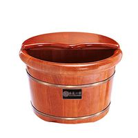 JHDPH3 Wooden Foot Basin, Solid Wood Foot tub, Pedicure Basin, hydromassage, Oak Pedicure Barrel, Household Foot Bath Barrel, with lid Massager