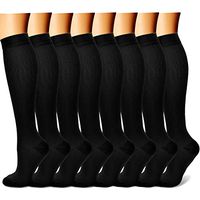 CHARMKING Compression Socks 15-20 mmHg is Best Graduated Athletic & Medical for Men & Women Running, Travel, Nurses, Pregnant - Boost Performance, Blood Circulation & Recovery (Large/X-Large, Black)