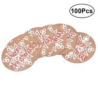 SUPVOX 100pcs Christmas Kraft Paper Gift Tags Wedding Hanging Tag Birthday Party Favour Tags (Round Snow Pattern)
