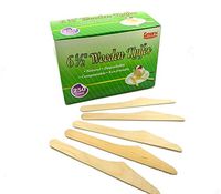 Gmark 250 ct Wooden Knives 6.25" Length, Paper Box Package - No Plastic Earth-Friendly, Disposable Biodegradable Wooden Cutlery, Green Product (Box of 250pcs) GM1008