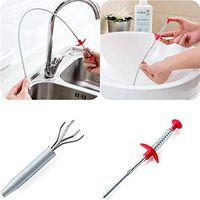 ONERIOME Drain Snake, Drain Cleaner Sticks Clog Remover Cleaning Tools 24.4 Inch Spring Pipe Dredging Tools Household Hair Cleaner for Kitchen Sink, Bathroom Tub, Toilet