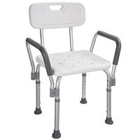Mageshi Bath Shower Stool with Armrest and Back, Adjustable Medical Bath Shower Chair with Non-Slip Legs 220lbs Capacity US Delivery