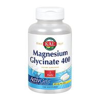 KAL Magnesium Glycinate 400 ActivGels | Soy-Free Liquid-Filled Softgels | For Relaxation and Healthy Muscle Function | 120 Softgels