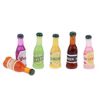 1/12 Dollhouse Miniature Kitchen Supplies Resin Soft Drink Bottles Model DIY