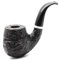 Mr. Brog Churchwarden Tobacco Pipe - Model No: 300 Dyktator Ebony Rusticated - Pear Wood Roots - Hand Made