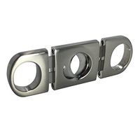 FULUSHOU Cigar Cutter Stainless Steel Super Sharp High Quality Double Blade Cigar Cutter Silver Color