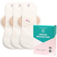 Hesta FDA Registered Organic Reusable Cloth Menstrual Pads (Environment-Friendly), PMS Relief Set of 3 (Large, Wing/Brown)