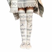 Christmas Stockings Knit KingWo Women Thigh High Long Stockings Knit Over Knee Socks Xmas