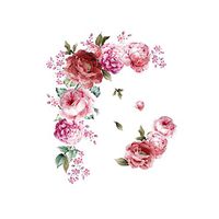 Clothful Wall Sticker Easter Sales, Peony Sticker Waterproof Watercolor Flower Sticker Wall Sticker Room Background, Wall Sticker Decors Ramadan