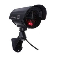 Simulation CCTV Surveillance Outdoor Fake Security Camera Led Flash Black