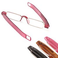 TOPSTARONLINE Unisex Unique Design of Ultra-Light Folding Slim Mini Unbreakable TR90 Reading Glasses from +1.0 to +3.5 (+2.0, Red(Metal Frame))