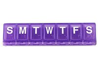 Ezy Dose Large Weekly/Locking Pill Planner with Braille, Purple, 3-Pack
