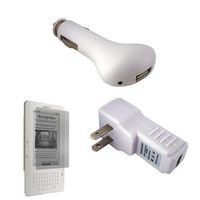 Amazon Kindle 2 (2nd Generation) USB Car Charger, USB Wall / Travel Charger, Full Screen Protector / Guard