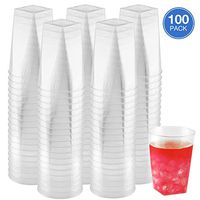Majestic Settings Hard Clear Plastic Party Tumblers/Cups (100, 7oz Square)