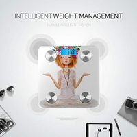 Cute Cartoon Girl in Yoga Lotus Pose Body Fat Weight Scale Digital Weighing Machine Electronic Scale Tracks 8 Key Compositions Analyzer Sync with Fitness Apps 400 Lbs