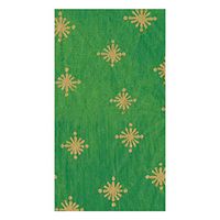Caspari Starry Paper Guest Towel Napkins in Green, Two Packs of 15