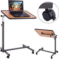 Happygrill Lap Table Overbed Table Medical Bedside Table for Food Tray Adjustable Laptop Desk