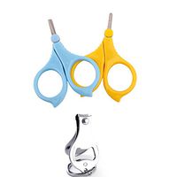 Baby Care Stainless Steel Scissors 2 Piece Suit，Safety Scissor, Nail Clipper Newborn Or Infan