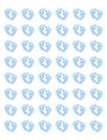 tkcutecandies123 48 Baby Blue FEET Footprints Envelope Seals Labels Stickers 1.2" Round