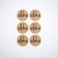 Aloha Stickers by Once Upon Supplies, Round Labels for Sealing Hawaiian Themed Party Favors and Envelopes, 1.5 Inches, 30 Stickers