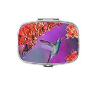 Youroom Hummingbird and safflower Custom HOT Sales Stainless Steel Square Pill Box Medicine Vitamin Organizer Holder Decorative box