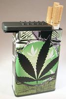 Flat Slide Top Case Green Pot Plant Marijuana Leaf