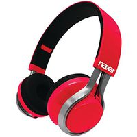 NAXA Electronics NE-963 Metro Go Bluetooth Wireless Headphones, Built-in Rechargeable Li-Ion Battery, Red