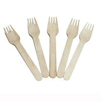 Eco-Friendly Disposable Wooden Forks Set Silverware for Birthday Party Events Holiday Family Gathering Camping BBQ Cutlery (50 ct, Forks)