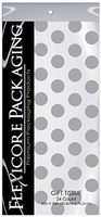 Flexicore Packaging Silver Polka Dot Gift Wrap Tissue Paper Size: 20 Inch X 30 Inch | Count: 24 Sheets | Color: Silver Polka Dot