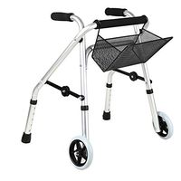HYXQY-ZY Children's Folding Walker | Disabled Walking Frame | Height Adjustable, Non-Slip, Safe and Stable | Lightweight | with Pulley and Shopping Basket