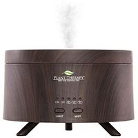 Plant Therapy AromaFuse Aromatherapy Essential Oil Diffuser 380 mL, Wood-Grain - Premium, Quiet, Atomizing Humidifier, 5 Timer Settings, 3 Dimmable LED Night Light Settings, Auto Shut Off