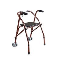 HYXQY-ZY Walker| Folding Walker with Seat and 2 Wheels|Walking Frame for The Elderly|Mobile Assist Device Lightweight- Height Adjustable|Used for Disabled and Lower Body Trainers
