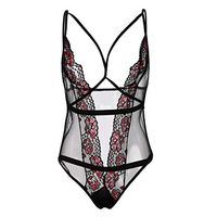 Litetao 3XL Black 977026 (Women's Outfit Lingerie Cut Out Harness Lace Appliques Underwire Wireless Lingerie Set for School Girl Costume)