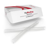 18mm White 4:1 Pitch Spiral Binding Coil - 100pk MyBinding P101-18-12 White