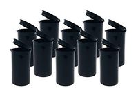 19 DRAM POP TOP BOTTLES QTY CASE SIZE COUNT Rx Pill Prescription Vials Crafts Coins Storage Medicine MMJ 420 CONTAINERS & MADE IN USA (10 PCS, BLACK - Solid (Opaque)