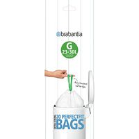Brabantia Trash Bags, Size G, 6-8 Gallon / 23-30 Liter, 6-8 Gal. / G, White