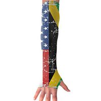 FRS Ltd Unisex Cooling Arm Sleeves USA Jamaica Flag Anti-uv Sun Protection Perfect for Driving Fingerless Breathable Gloves (1 Pair)