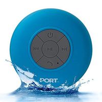 [Newest Version] PORT Water Proof Bluetooth 3.0 Speaker, Water Resistant Mini Wireless Shower Speaker - Stocking Stuffer - Handsfree Portable Speakerphone with Built-in Mic (Blue)