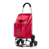 Shopping Cart Shopping Trolley Trolley Luggage Trailer Climbing Folding Portable Cart Buying Food Cart Small Pulling Car Old-Age Trolley Car (Color : Red, Size : 1004544cm)